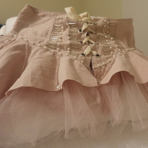 SALT Medium Dusty pink , beige  w/ white pearls. - Picture 1 of 3
